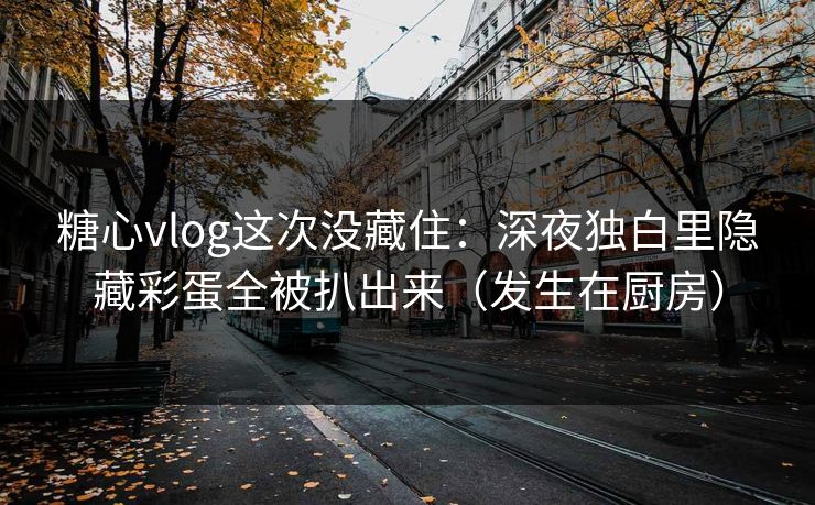 糖心vlog这次没藏住：深夜独白里隐藏彩蛋全被扒出来（发生在厨房）