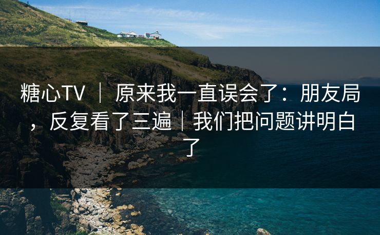 糖心TV ｜ 原来我一直误会了：朋友局，反复看了三遍｜我们把问题讲明白了